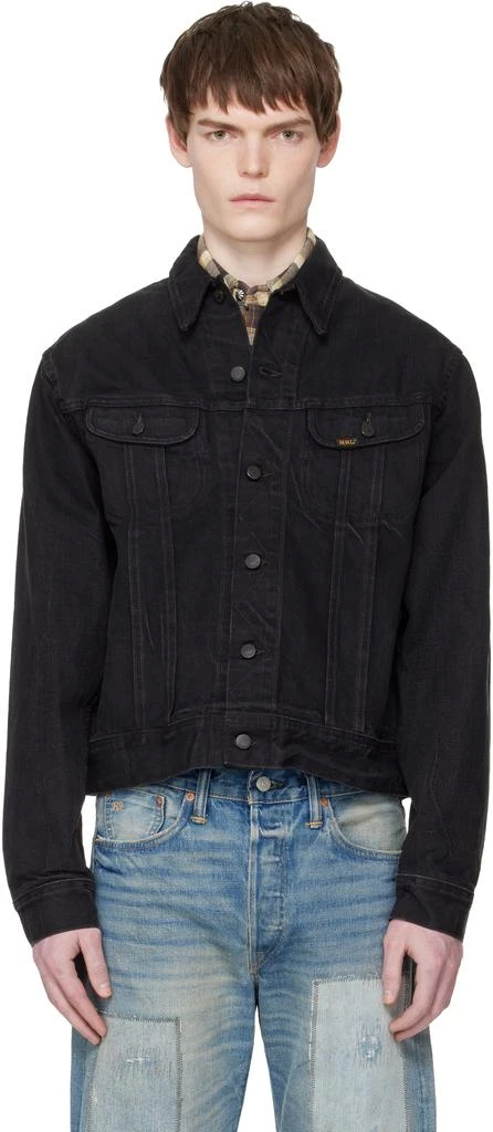 RRL Black Worn-In Denim Trucker Jacket