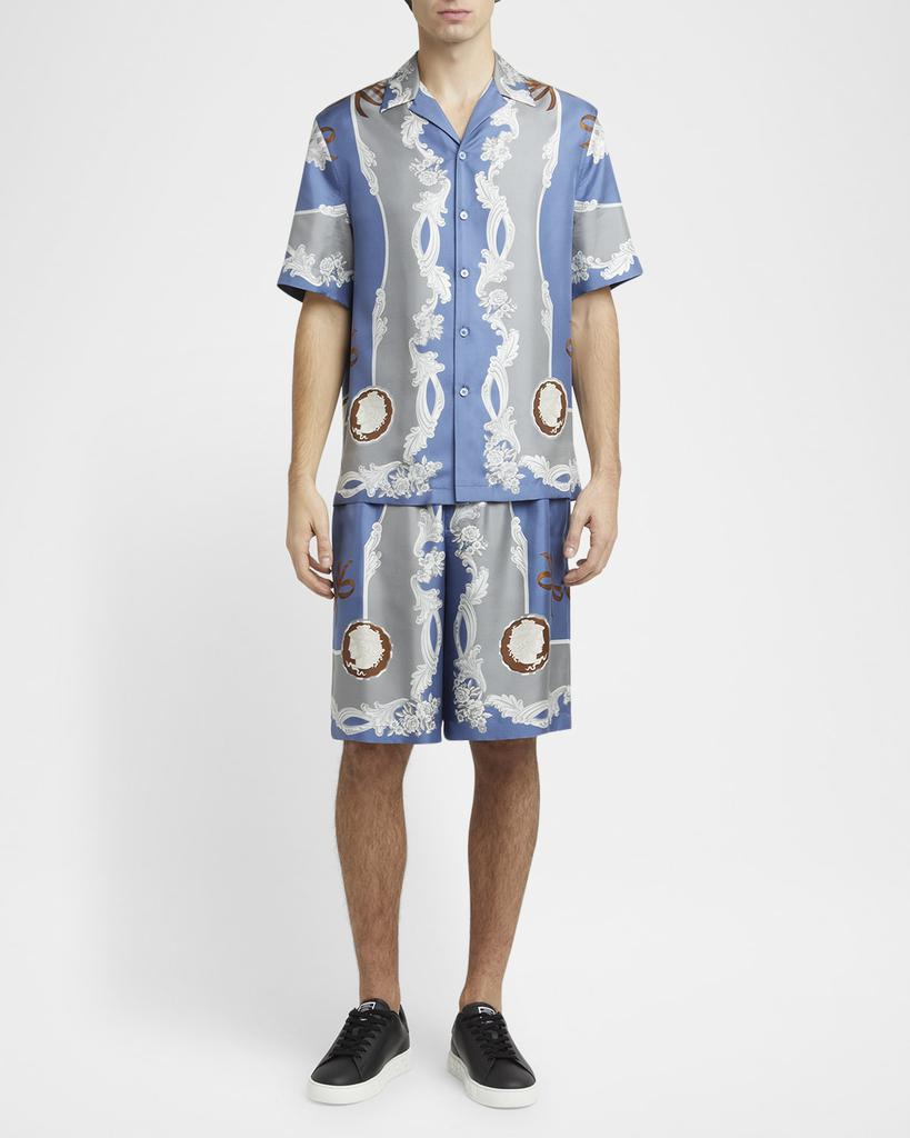 Versace Men's Medusa Cameo Silk Camp Shirt