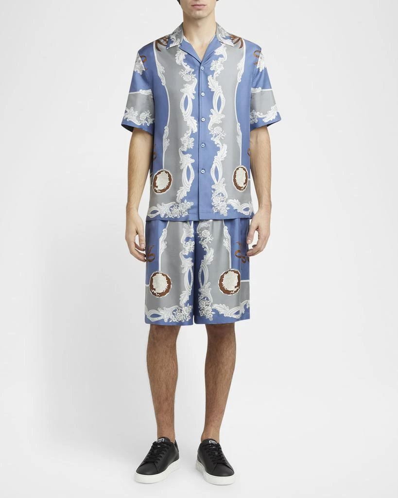 Versace Men's Medusa Cameo Silk Camp Shirt 2