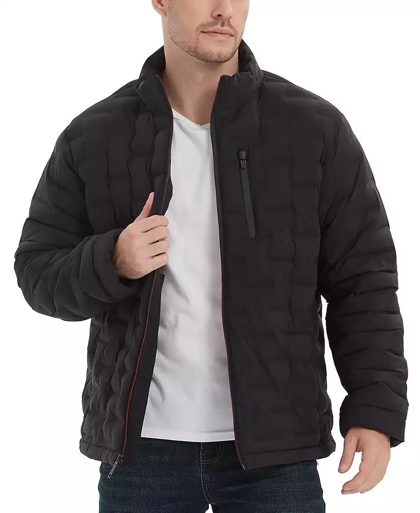 Outdoor United Men's Stretch Seamless Brick Quilted Full-Zip Puffer Jacket 1