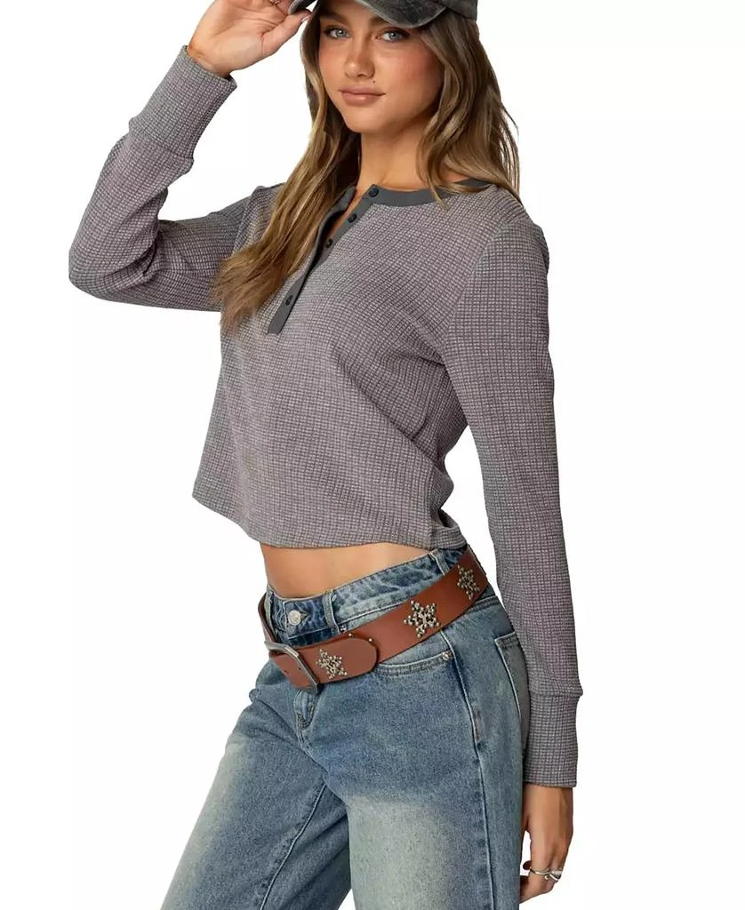 Edikted Women
s Ruth Henley Waffle Top 3