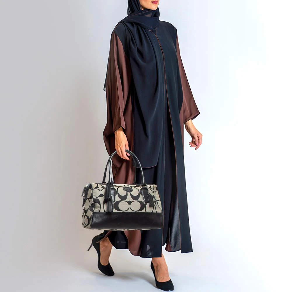 Coach Coach Black Signature Canvas and Leather Legacy Haley Satchel 2