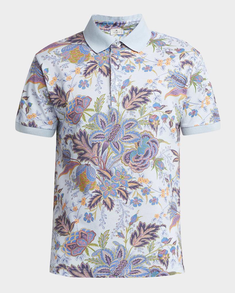 ETRO Roma' Light Blue Cotton Polo Shirt - Polo Shirts