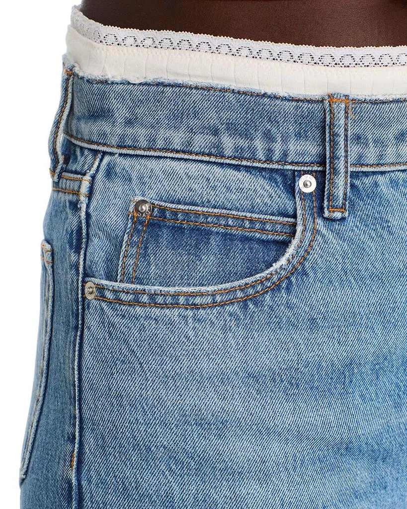Alexander Wang Mid Rise Contrast Waistband Jeans in Vintage Light Blue 5
