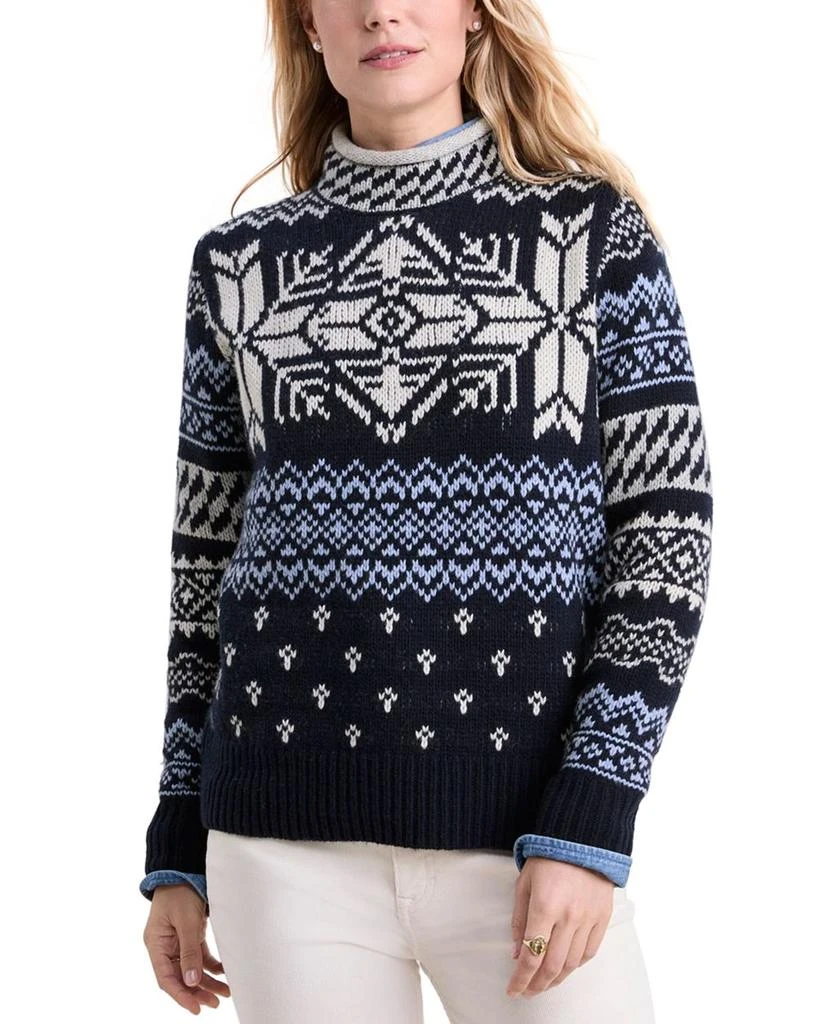 Vineyard Vines Patchwork Fair Isle Roll Neck Sweater 1