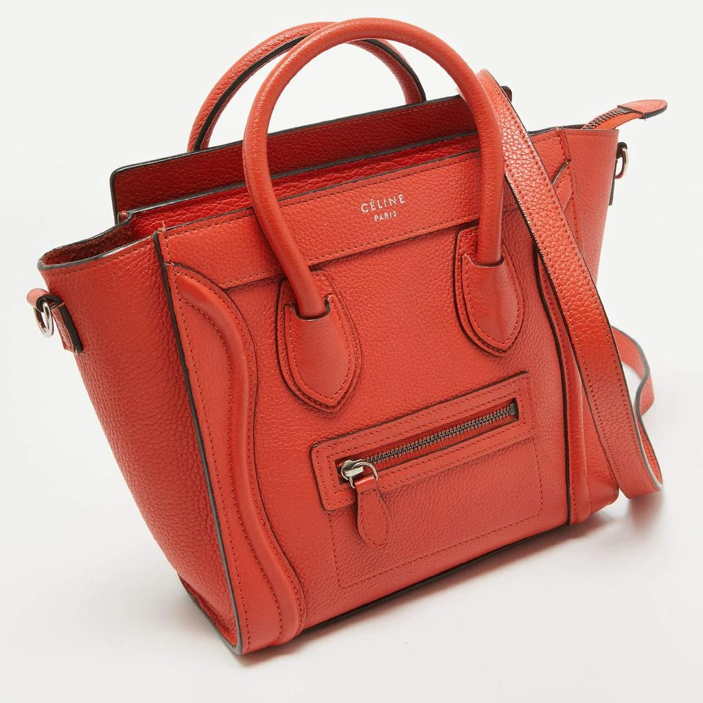 Celine Céline Red Leather Nano Luggage Tote 3