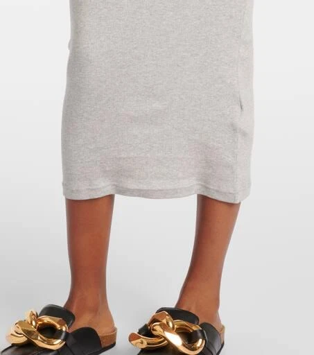 JW Anderson Logo embroidered cotton jersey maxi dress 5