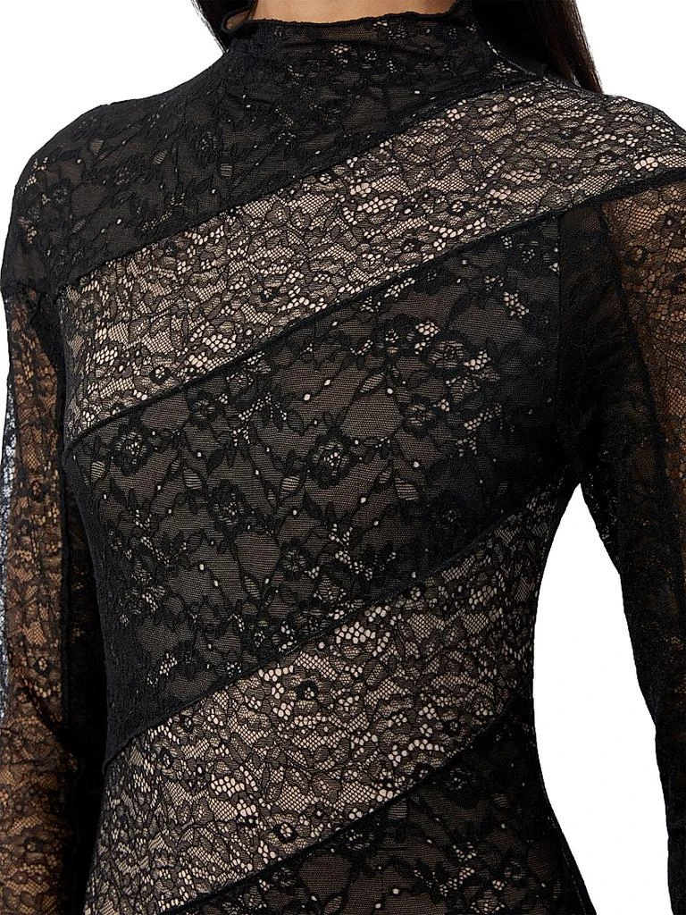 Delora Lace Mock-Turtleneck Maxi Dress Delora Lace Mock-Turtleneck Maxi Dress