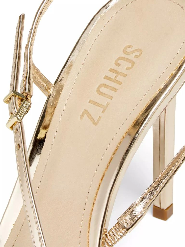 Schutz Inez 100MM Metallic Leather Sandals 5