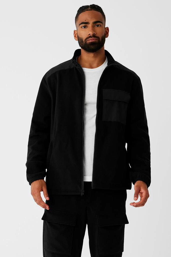 Alo Polar Fleece Ridge Full Zip Jacket - Black 1