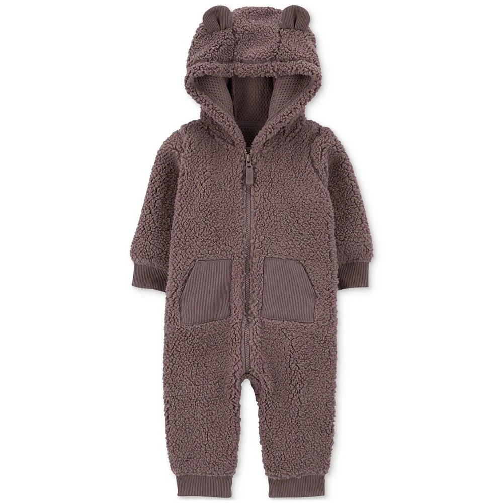 Carter's Baby Boys Hooded Sherpa Fleece Zip-Up Jumpsuit 1