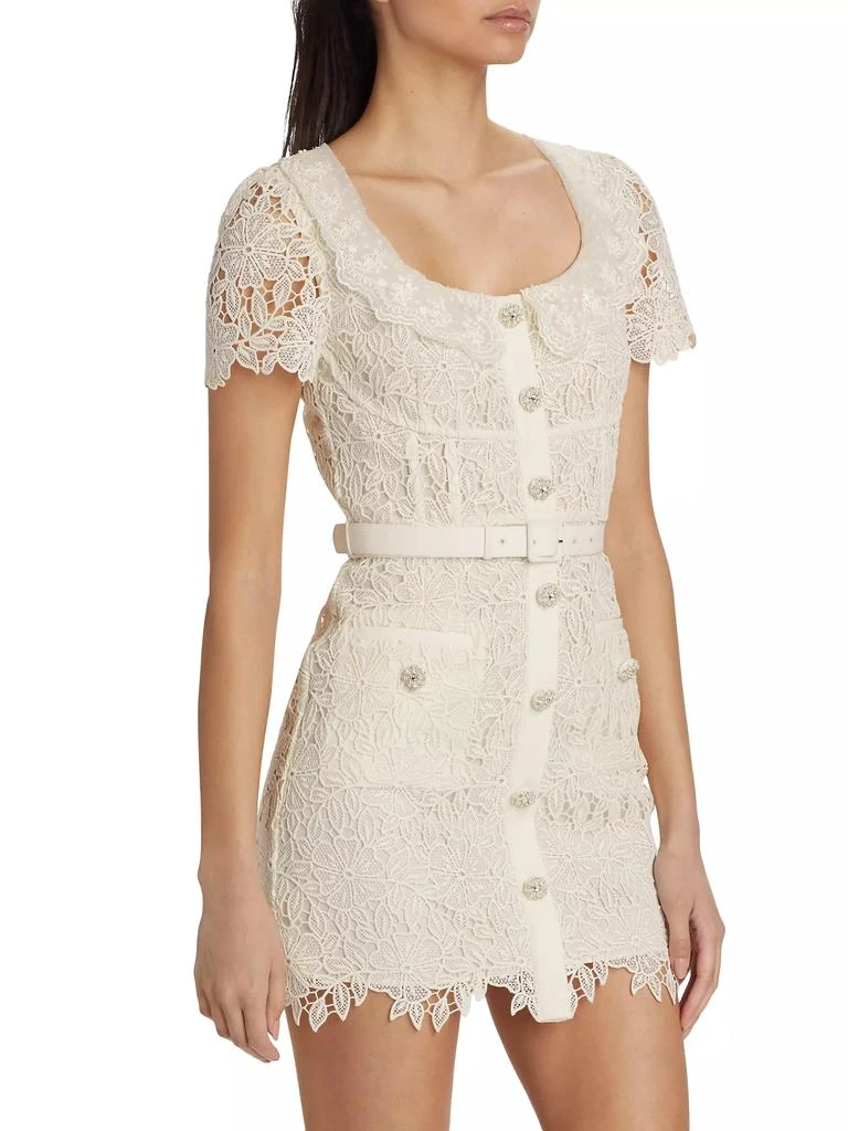 Self-Portrait Guipure Lace Belted Minidress 4