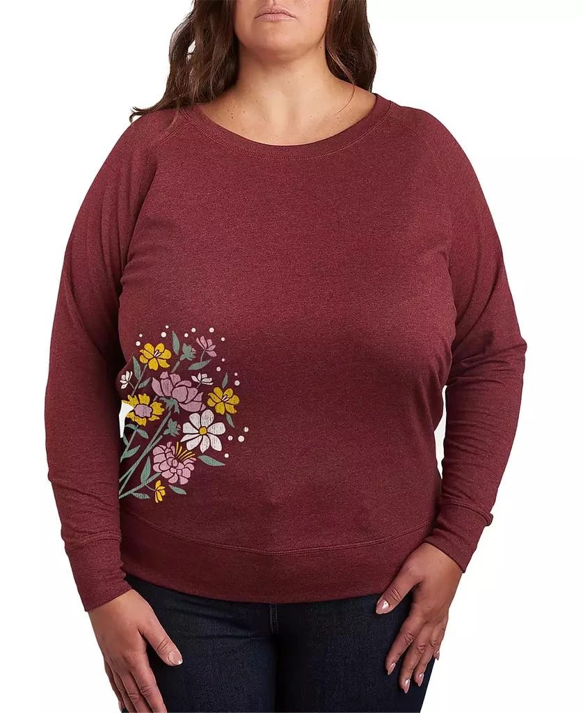 Hybrid Apparel Plus Size Spring Flowers Graphic Pullover T-Shirt
