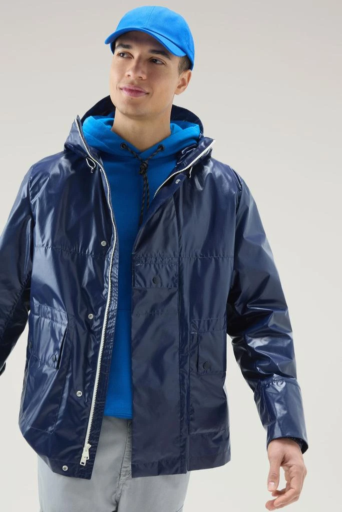 WOOLRICH Resine Jacket in Ripstop Fabric with Hood - Men - Blue 4