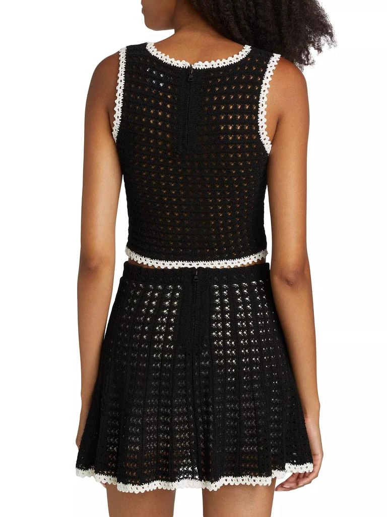 Alice + Olivia Kamila Pointelle Crop Tank 5
