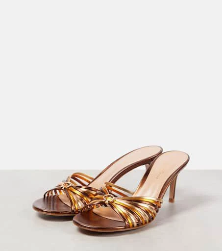 Gianvito Rossi Vyna 70 metallic leather mules 4