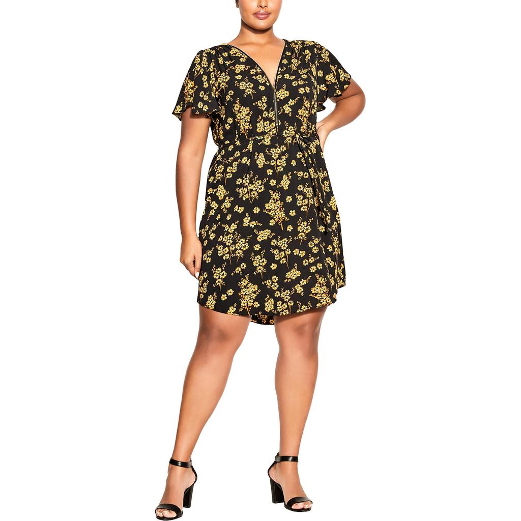 City Chic Plus Womens Daytime Short Mini Dress