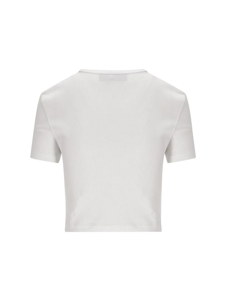 Fendi Fendi Logo Embroidered Crewneck Cropped T-Shirt 2