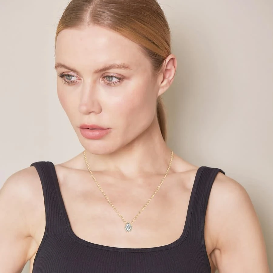 Brilliant Diamond 14KT White Gold 0.60 Carat Lab Grown Diamond Pendant Necklace for Women 2