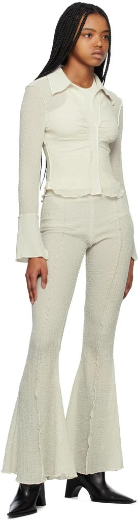 Yuzefi Off-White Flared Trousers 4