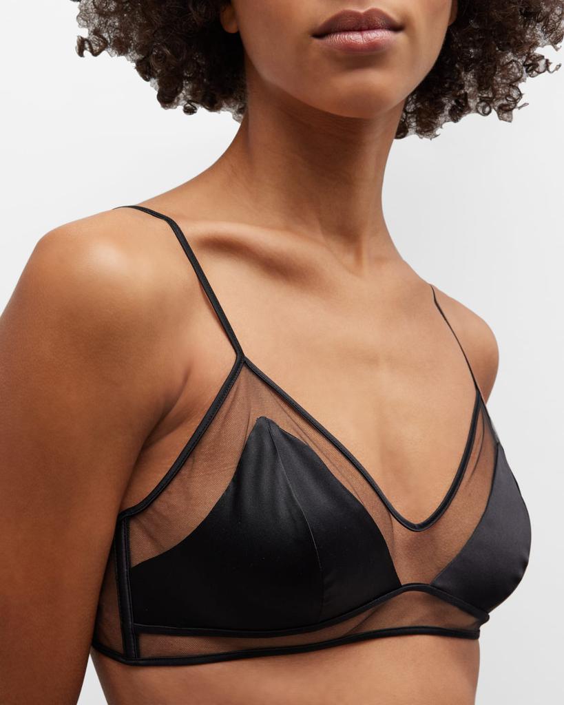 Kiki De Montparnasse Peep Show Soft Mesh & Silk Bralette
