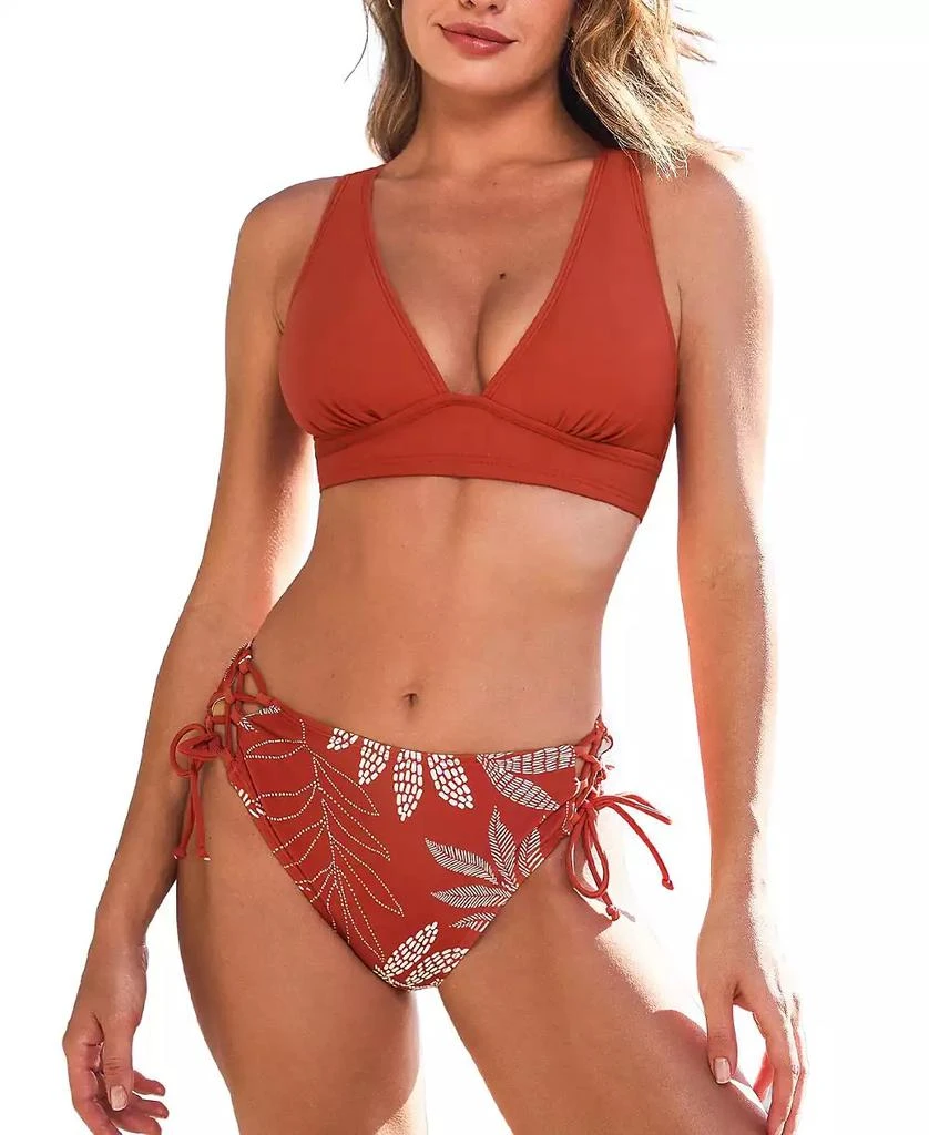Cupshe Women
s Wide Strap Crossback Soft Cup Bikini Set