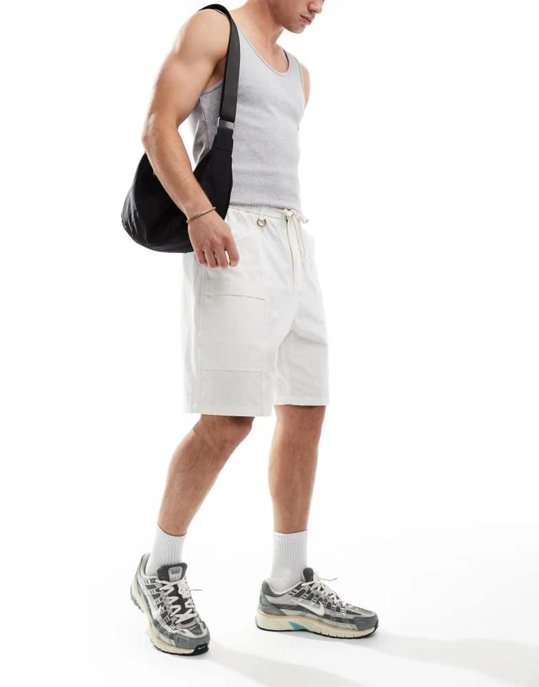 Sixth June Sixth June wide leg linen shorts in white 3