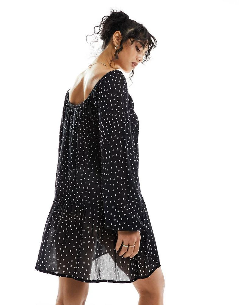 Billabong Billabong Lucky You throwover beach dress in polka dot 3