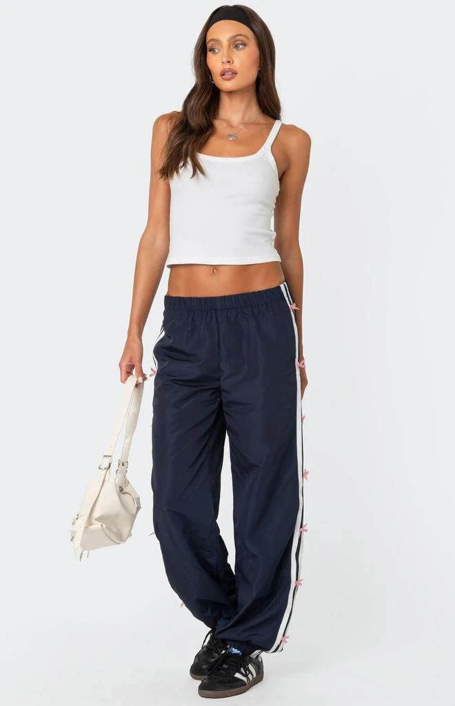 Edikted Bow Stripe Nylon Track Pants 3