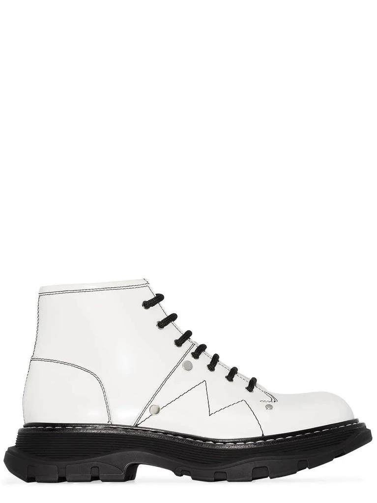 NA White Tread lace-up Boots 1