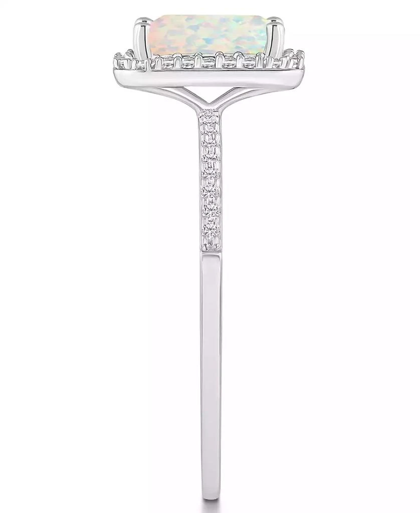 Macy
s Lab-Grown Opal (3/4 ct. t.w.) and Lab-Grown Sapphire (1/4 ct. t.w.) Halo Ring in 10K White Gold 4