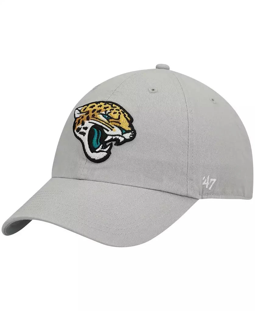 47 Brand Men
s Gray Jacksonville Jaguars Logo Clean Up Adjustable Hat