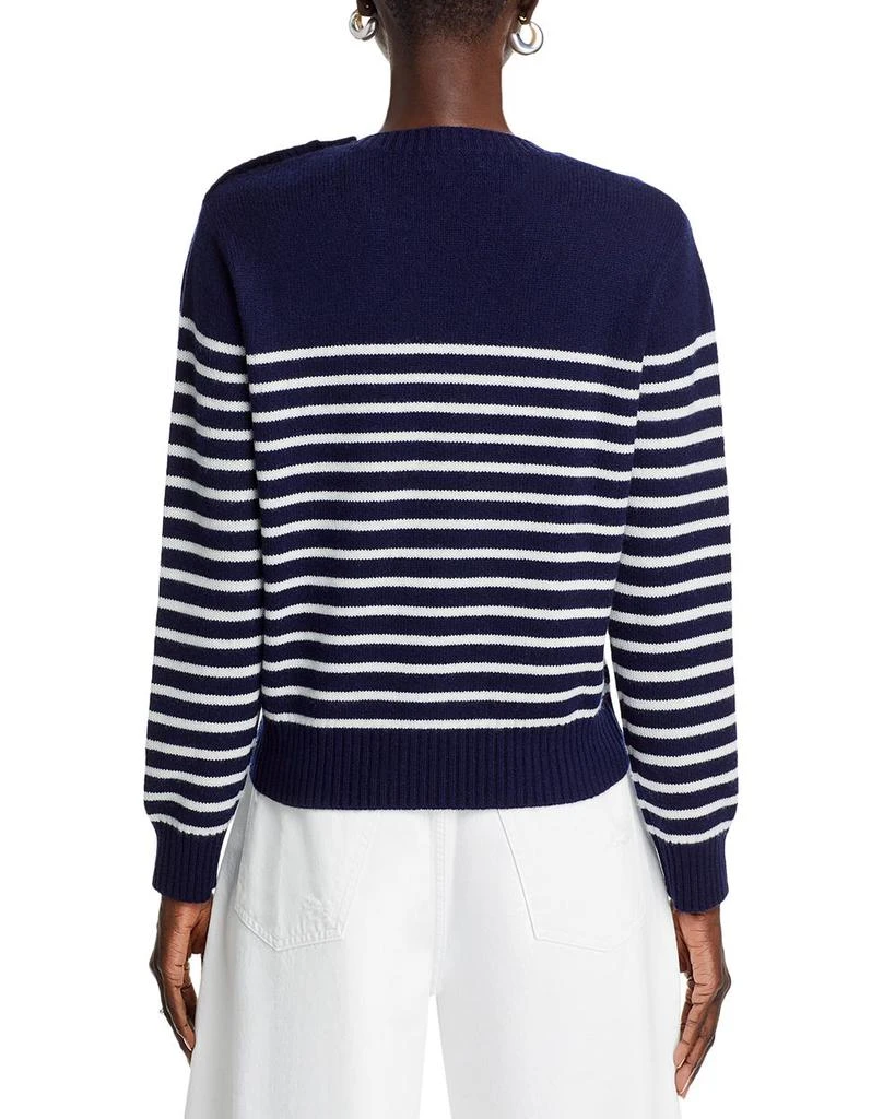 AQUA Button Shoulder Striped Sweater - Exclusive 3