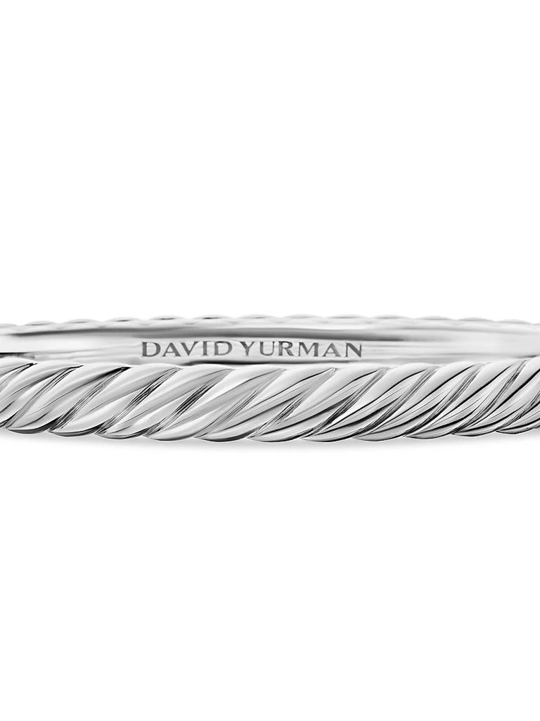 David Yurman Sculpted Cable Bangle Bracelet In 18K White Gold 7