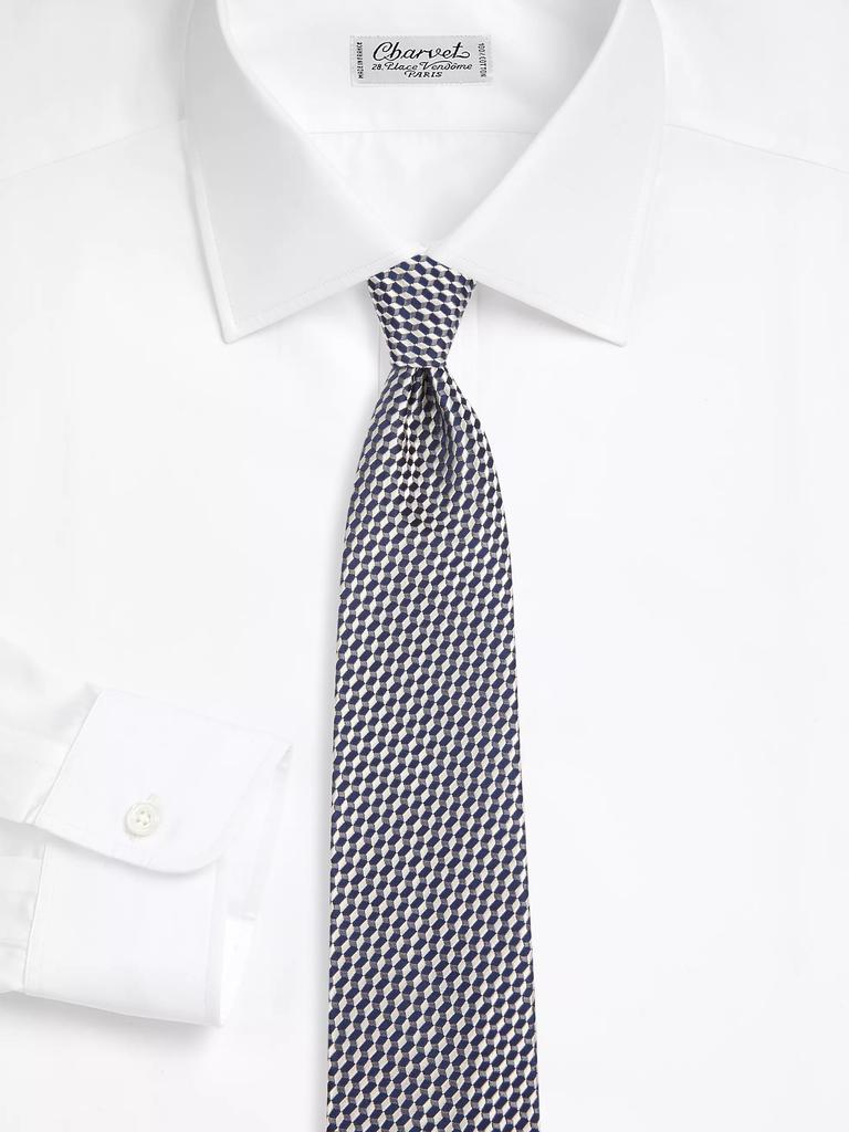 Charvet Neat Geo Block Silk Jacquard Tie