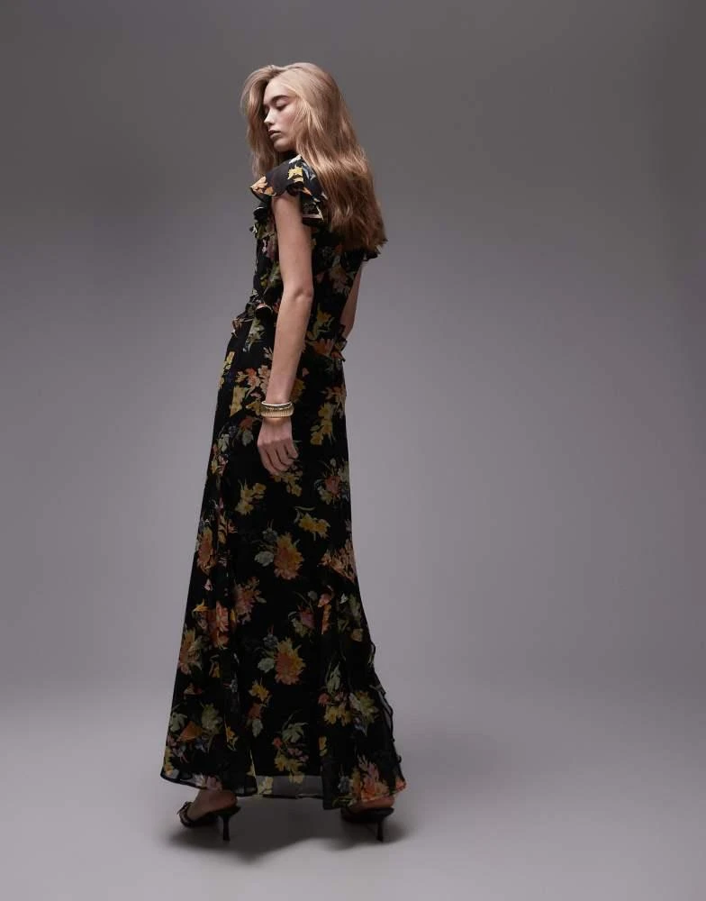 3x black dress shirt TOPSHOP Eva Square Neck Maxi Dress, Black main image 0
