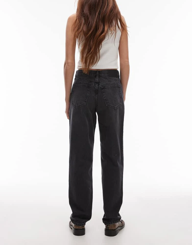 Topshop Topshop Runway mid rise straight jean in washed black 2