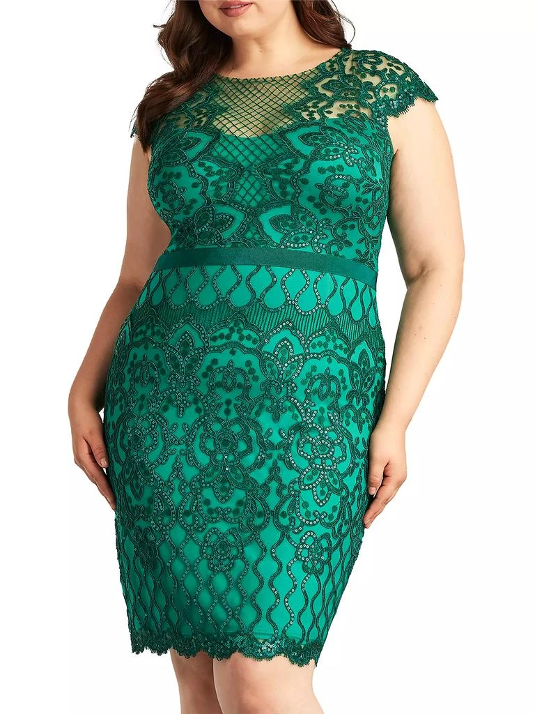 Tadashi Shoji Plus Sequined Lace Cocktail Dress 3