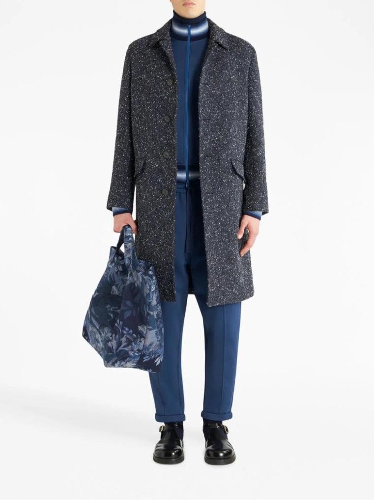 ETRO Mid-Length Textured Wool-Cashmere Etro Coat