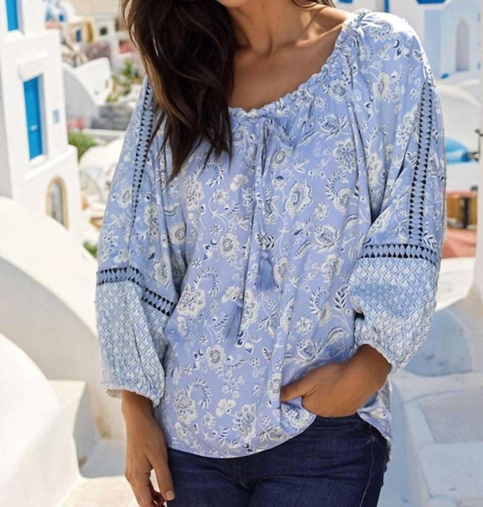 Nostalgia Santorini Floral Blouse