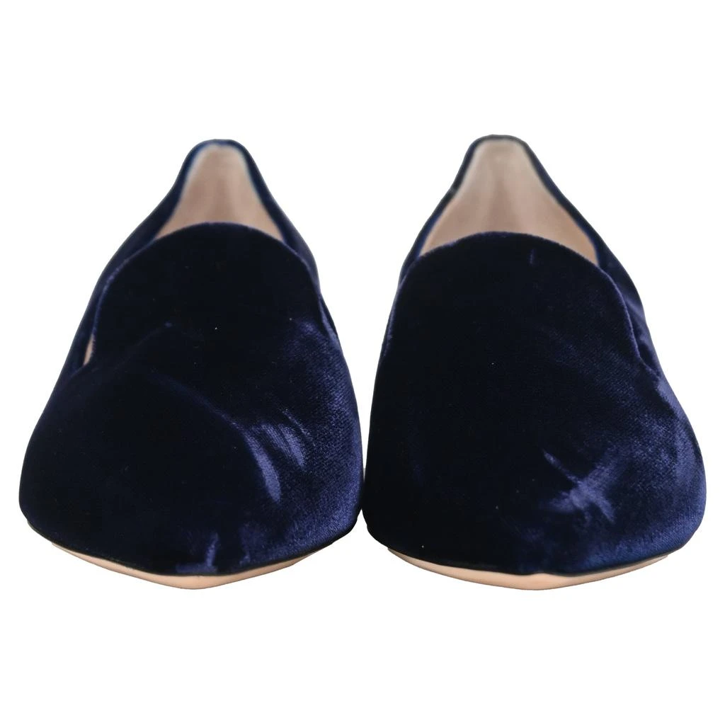 Nicholas Kirkwood Faux Pearl Embellished Loafers In Navy Blue Velvet 2