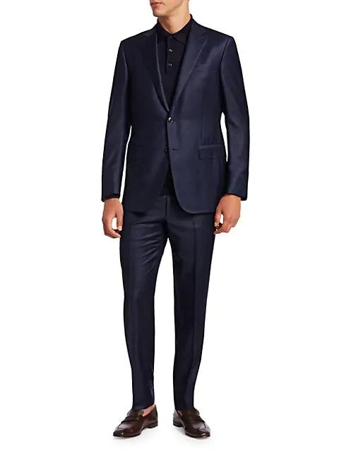 Zegna Plaid Single-Breasted Wool Suit 1