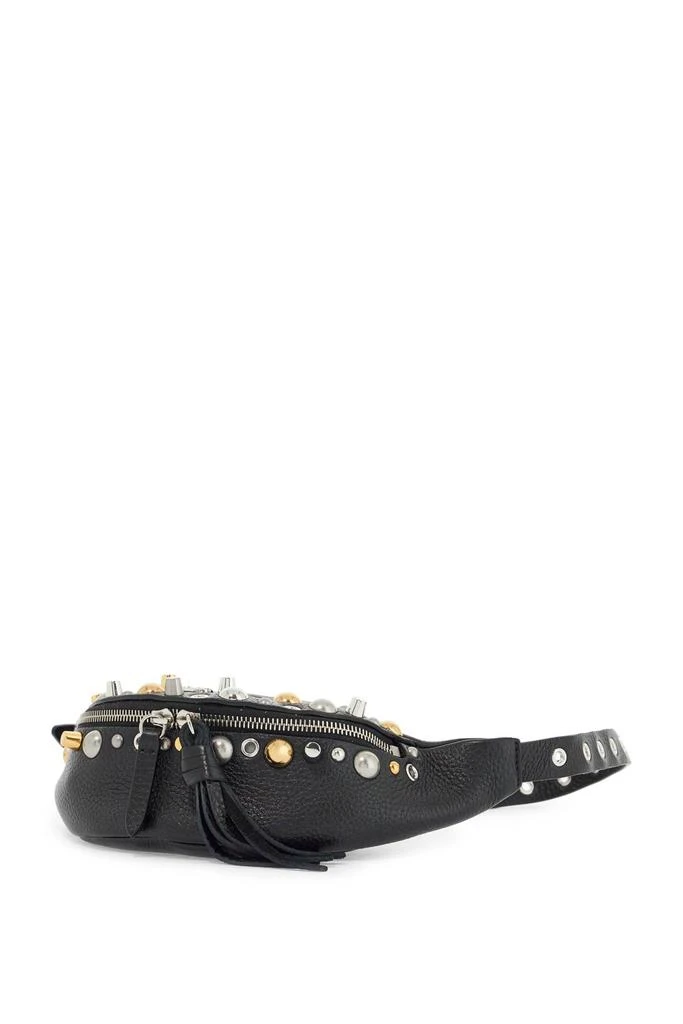 Valentino black leather belt bag with studs and shoulder strap 3