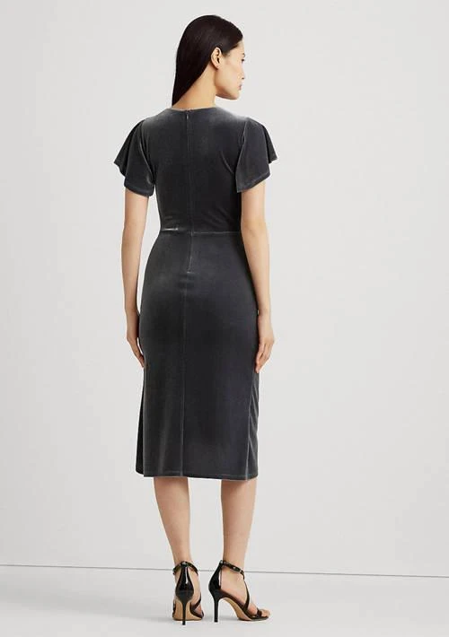 Ralph Lauren Ralph Lauren Flutter Sleeve Solid Velvet Gown 2