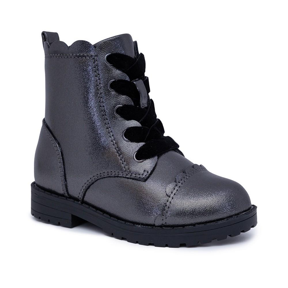 Sugar Little Girls Lil Scallop Combat Round Toe Boots