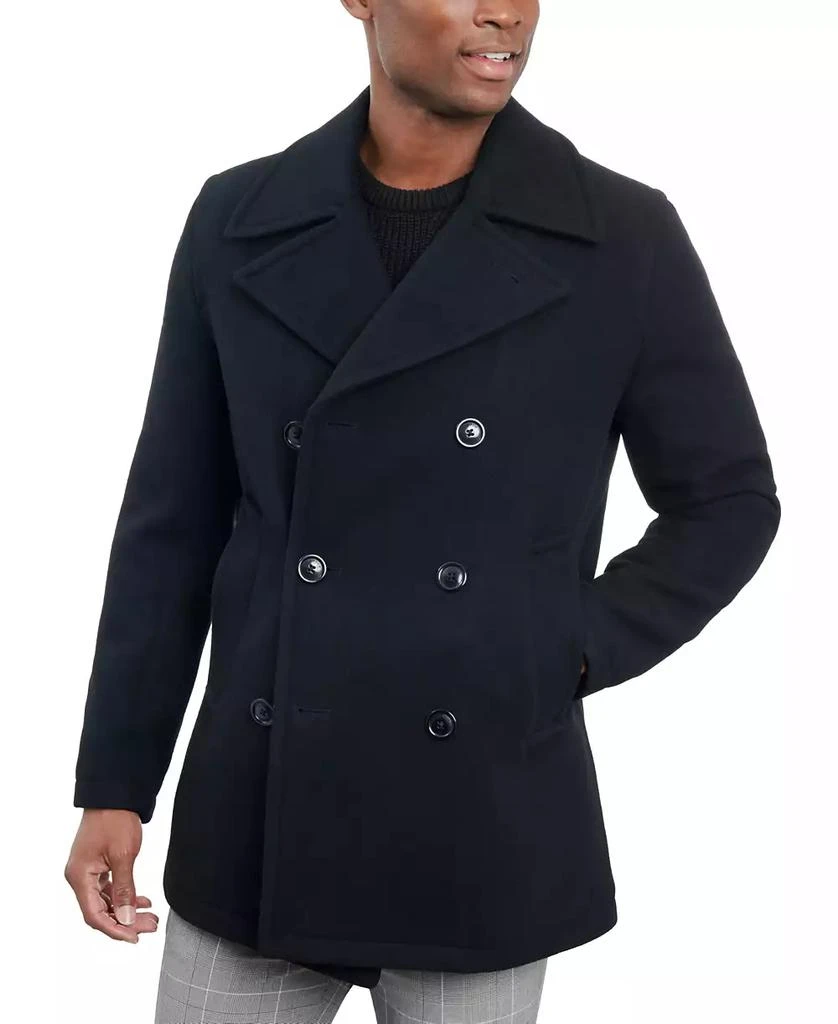 London Fog Men Double-Breasted Wool Blend Peacoat 4