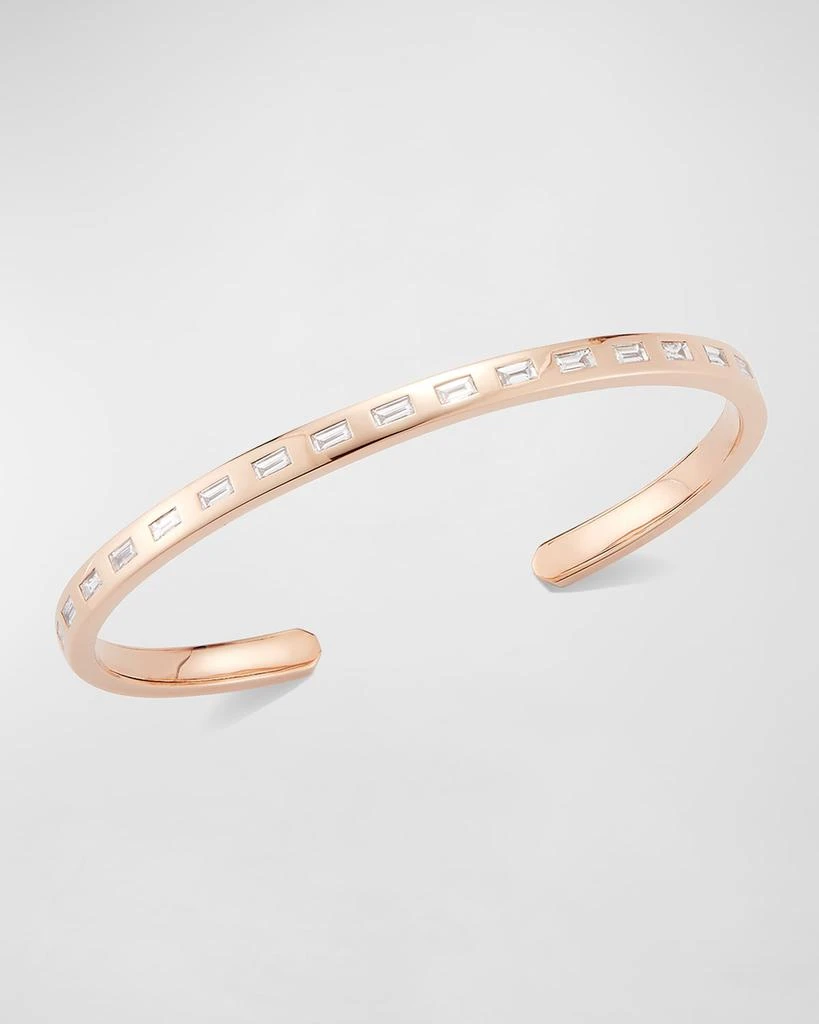 Walters Faith Ottoline Rose Gold Narrow Cuff with Gypsy-Set Baguette Diamonds 4