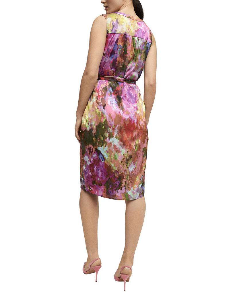 Isaac Mizrahi Split Neck Satin Dress