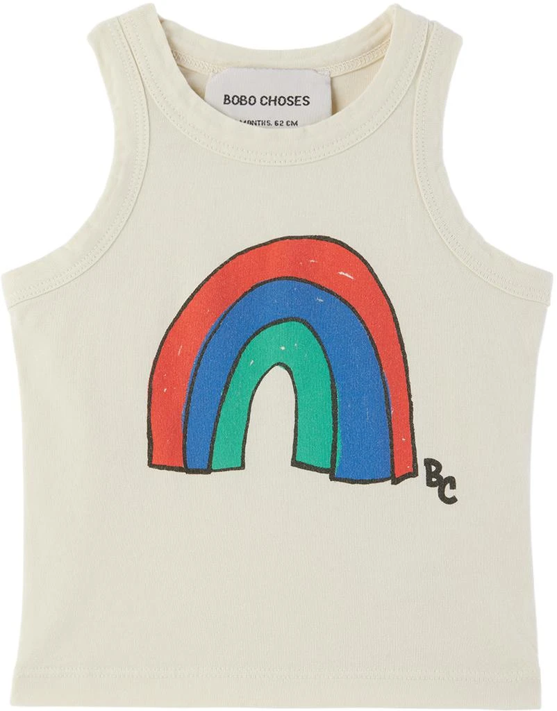 BOBO CHOSES Baby Off-White Rainbow Tank Top 1