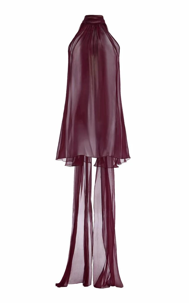 SEV SEV - Silk Voile Halter Top - Burgundy - M - Moda Operandi 1